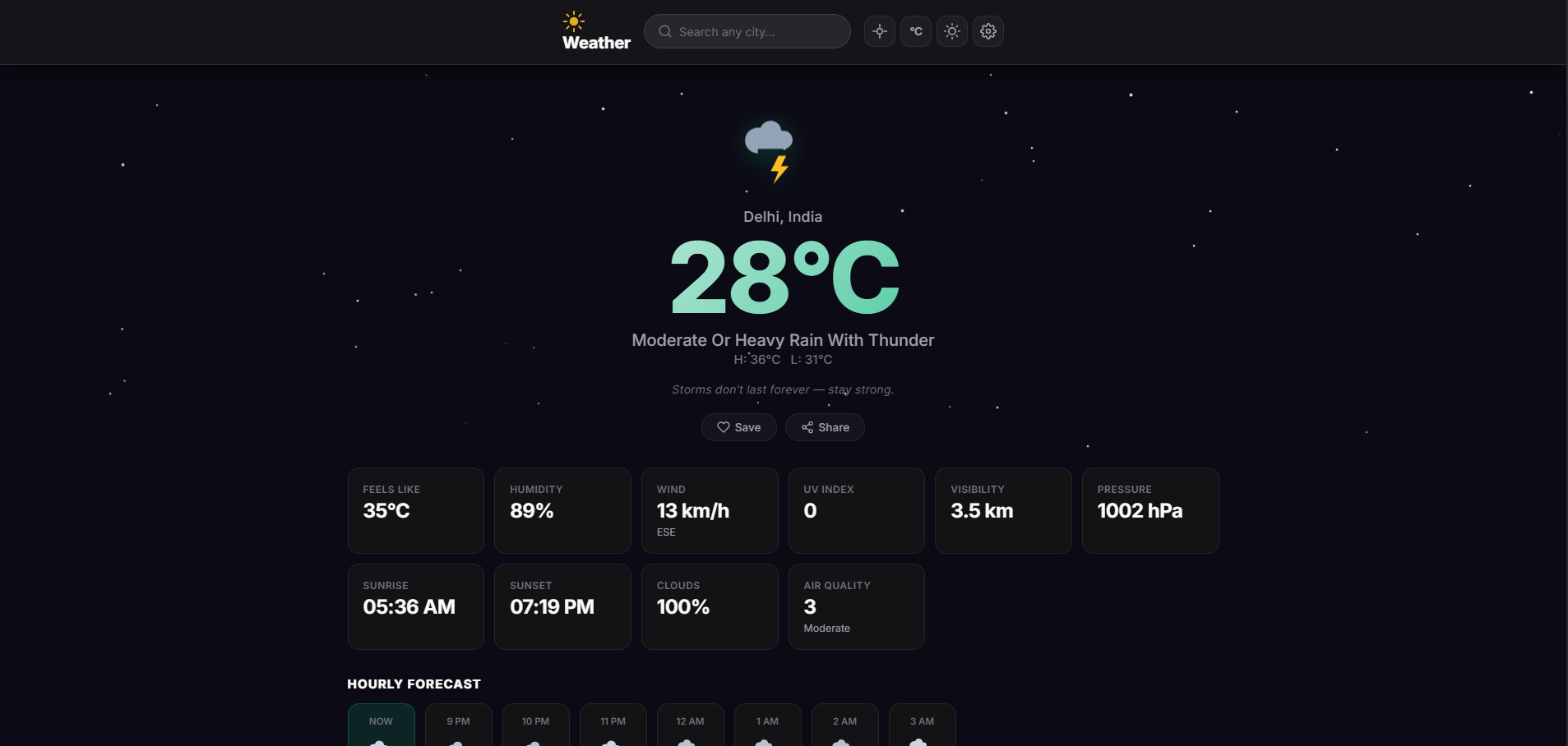weather website preview